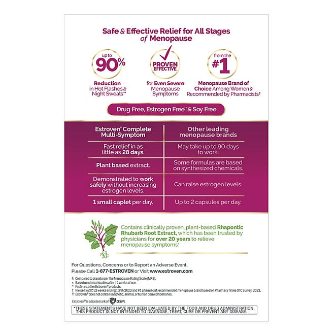 Estroven Complete Multi-Symptom Menopause Relief Caplets 84 ct. - Image 5