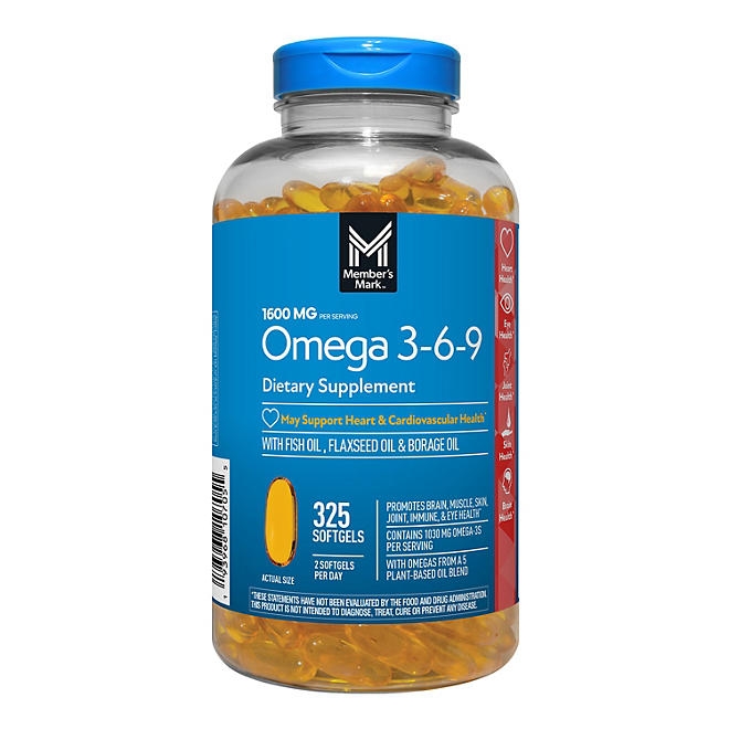 Member&rsquos Mark Omega 3-6-9 Softgels, 325 ct. - Image 2