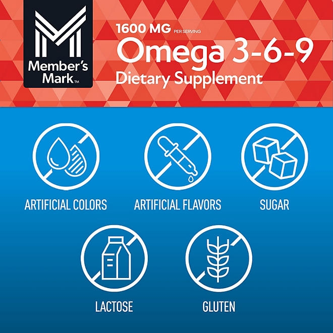 Member&rsquos Mark Omega 3-6-9 Softgels, 325 ct. - Image 7