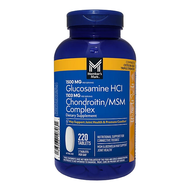 Member&rsquos Mark Glucosamine HCl and Chondroitin/MSM Complex Tablets, 220 ct. - Image 2