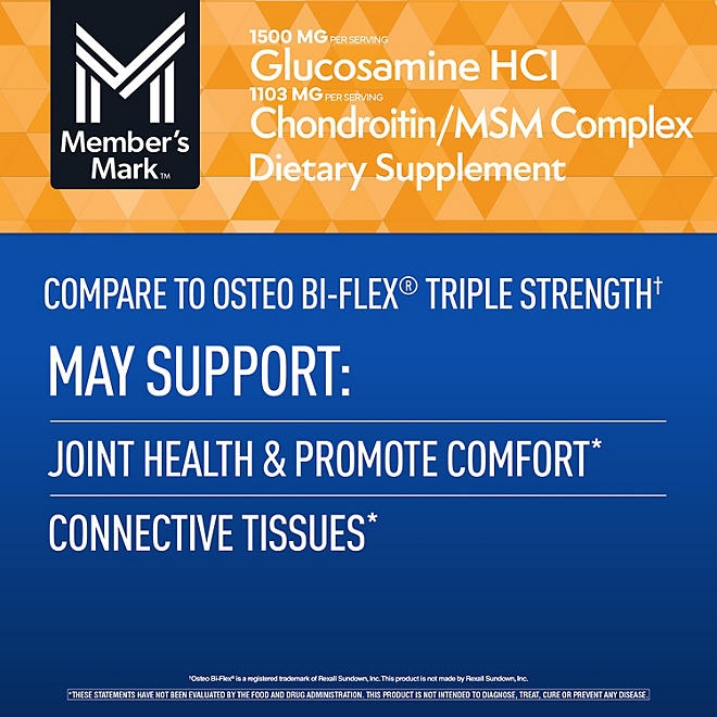 Member&rsquos Mark Glucosamine HCl and Chondroitin/MSM Complex Tablets, 220 ct. - Image 5