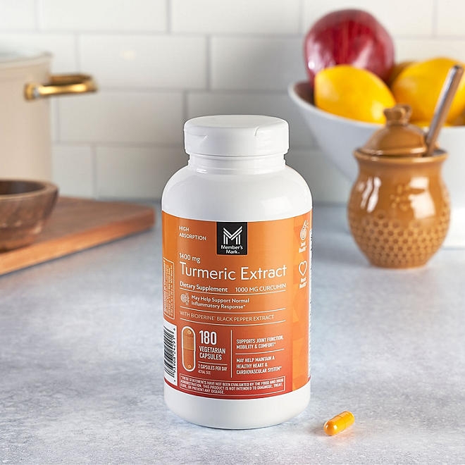 Member's Mark Turmeric Extract Dietary Supplement Capsules, 180 ct. - Image 6