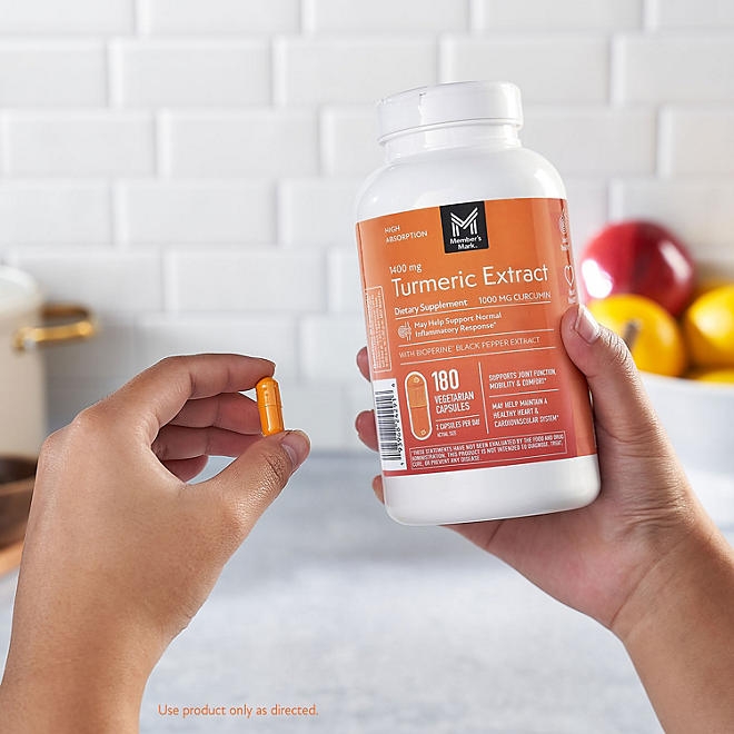 Member's Mark Turmeric Extract Dietary Supplement Capsules, 180 ct. - Image 7