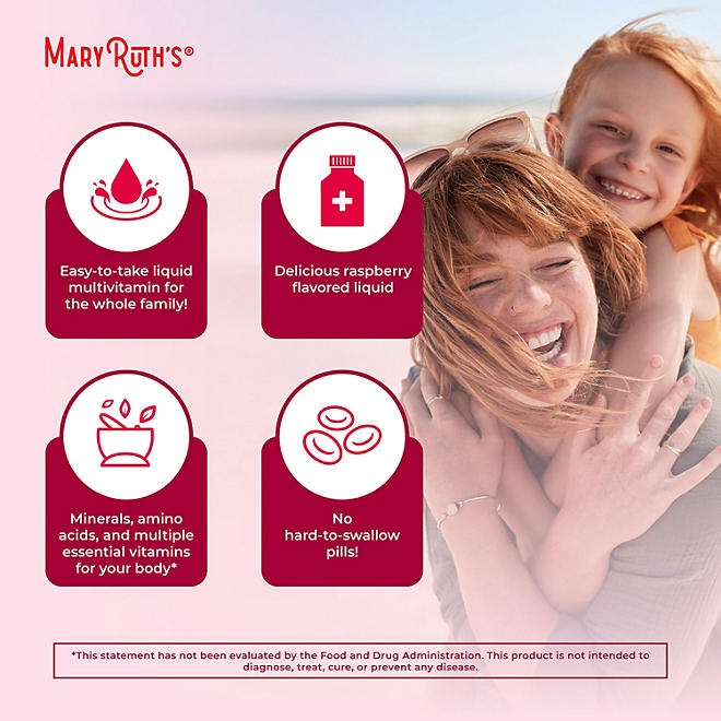 MaryRuth's Liquid Morning Multivitamin, Raspberry, 22 fl. oz., 2 pk. - Image 5