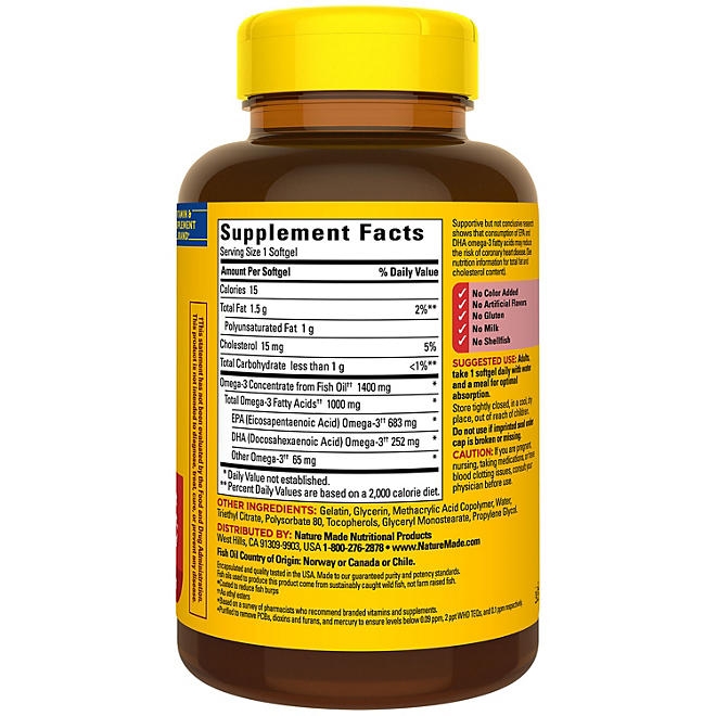 Nature Made Burp-Less Ultra Omega-3 Fish Oil Softgels, 130 ct. - Image 11