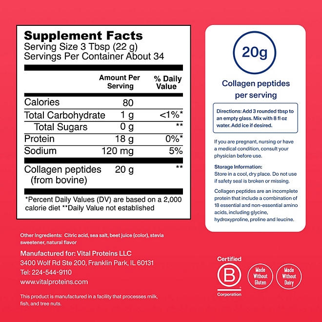 Vital Proteins Collagen Peptides Powder, Limited Edition Ice Pop, 26.3 oz. - Image 3