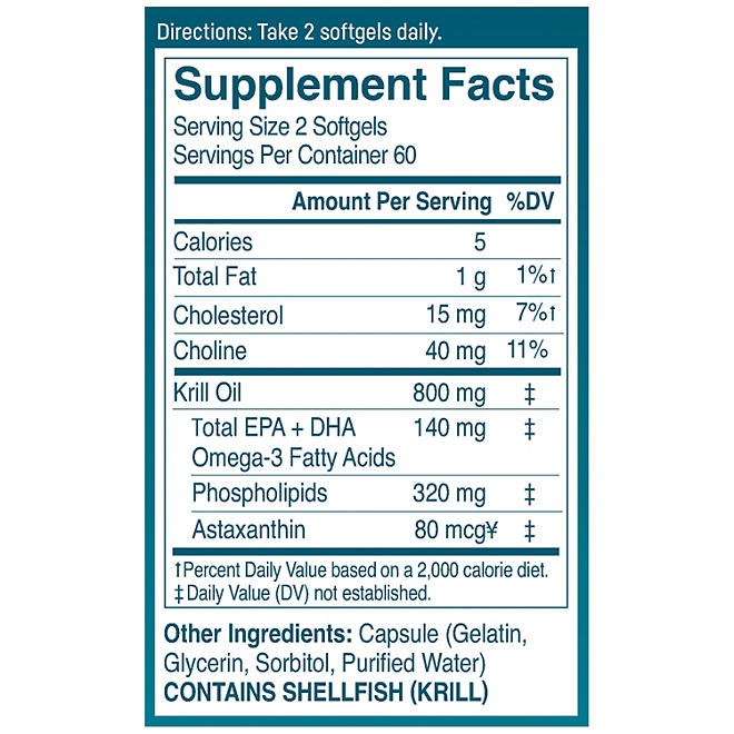 Kori Pure Antarctic Krill Oil Multi-Benefit Omega-3 800 mg. Softgels 120 ct. - Image 3
