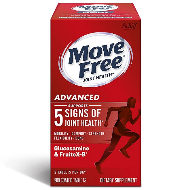 Move Free Advanced Glucosamine Joint Health Support Supplement Tablets, 200 ct. - Image 2