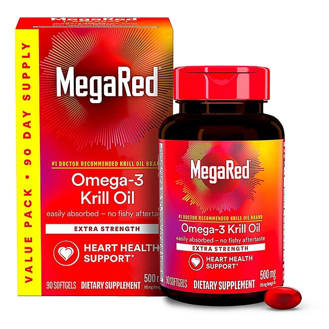 MegaRed Omega-3 Krill Oil Supplement Softgels, 500mg, 90 ct. - Image 2