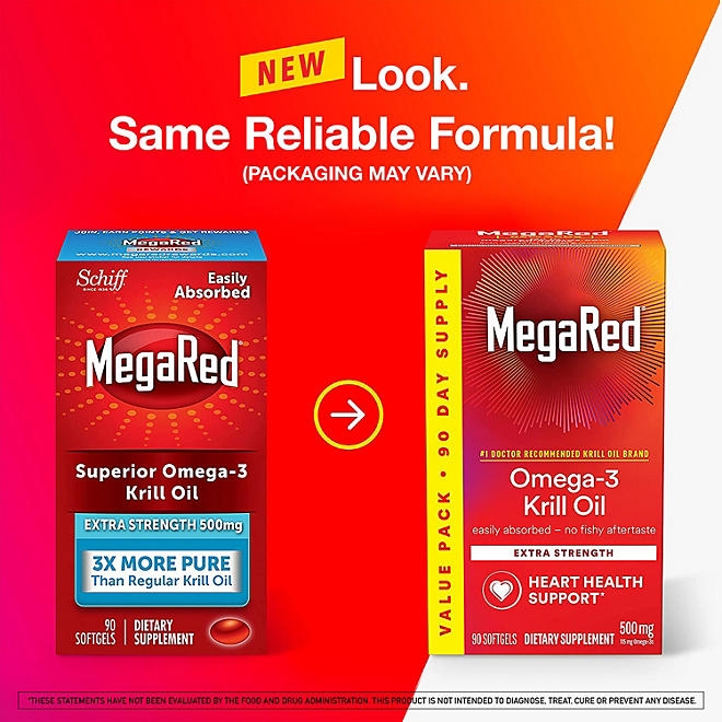 MegaRed Omega-3 Krill Oil Supplement Softgels, 500mg, 90 ct. - Image 3
