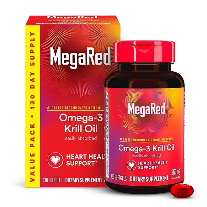 MegaRed Omega-3 Krill Oil Supplement Softgels, 350mg, 130 ct. - Image 2