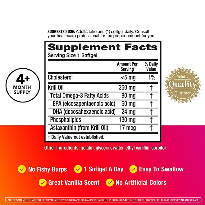 MegaRed Omega-3 Krill Oil Supplement Softgels, 350mg, 130 ct. - Image 5