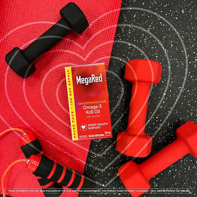 MegaRed Omega-3 Krill Oil Supplement Softgels, 350mg, 130 ct. - Image 9