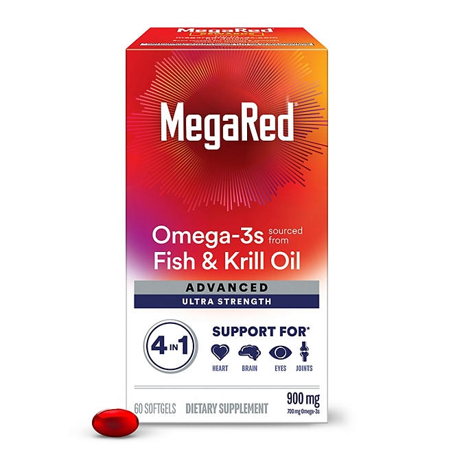 MegaRed Omega-3 Fish & Krill Oil Advanced Softgels, 900mg, 60 ct. - Image 2