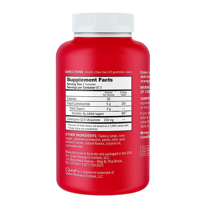 Qunol CoQ10 100 mg. Gummies, Creamy Orange 175 ct. - Image 4