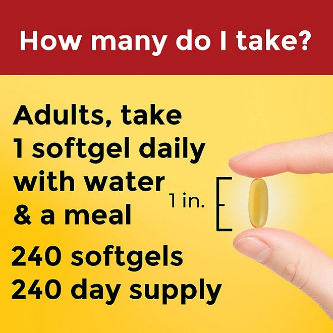 Nature Made Burp-Less Fish Oil 1200 mg Softgels, 240 ct. - Image 5