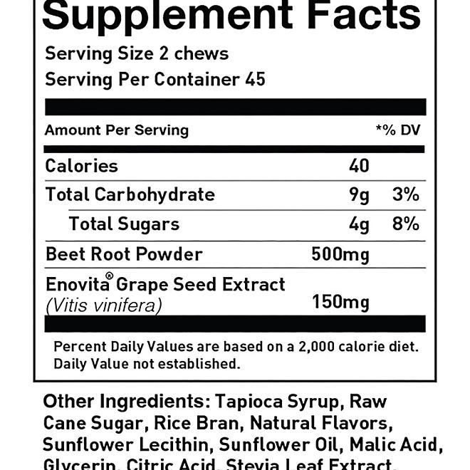 HumanN SuperBeets Heart Chews, Pomegranate Berry 90 ct. - Image 3