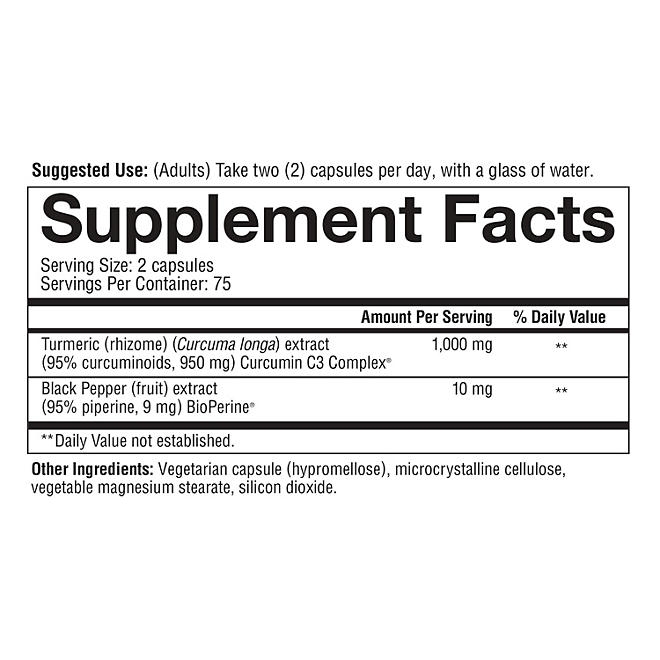 Youtheory Turmeric Extra Strength Capsules, 150 ct. - Image 3