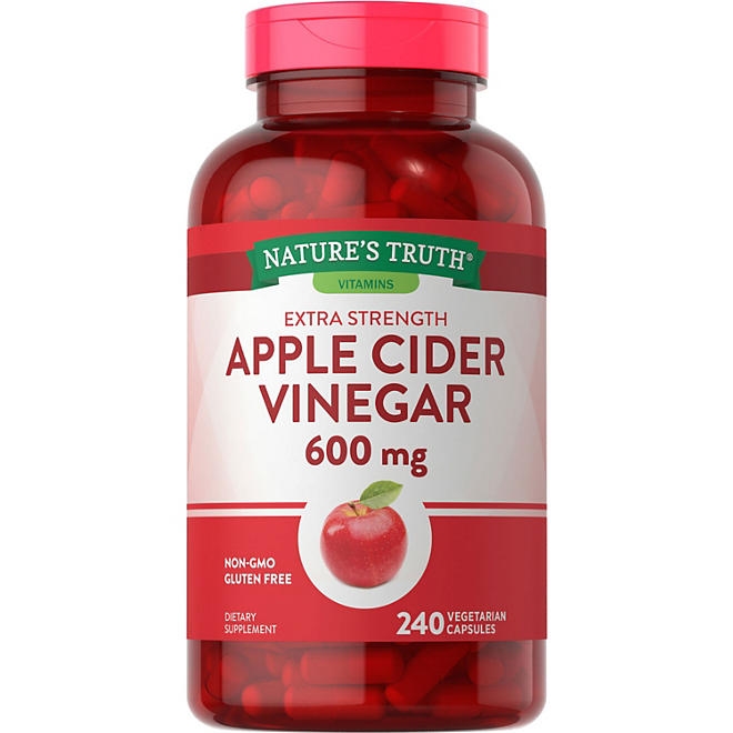 Nature's Truth Apple Cider Vinegar 600 mg Extra Strength Capsules, 240 ct. - Image 2