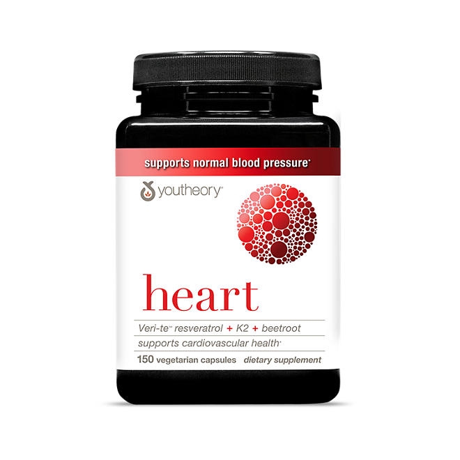 Youtheory Heart Capsules with Resveratrol, Vitamin K, & Beetroot, 150 ct. - Image 2