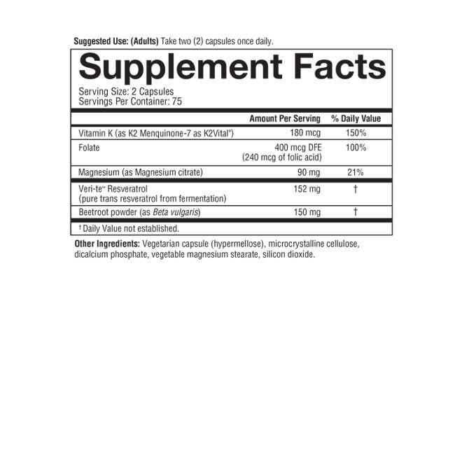 Youtheory Heart Capsules with Resveratrol, Vitamin K, & Beetroot, 150 ct. - Image 3