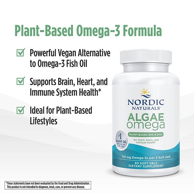 Nordic Naturals Algae Omega 715 mg Softgels, 80 ct. - Image 4