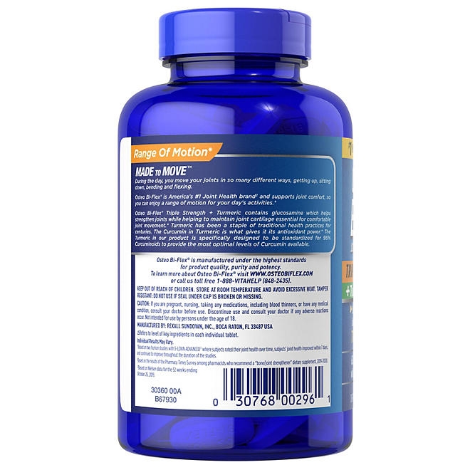 Osteo Bi-Flex Triple Strength + Turmeric 220 ct. - Image 3
