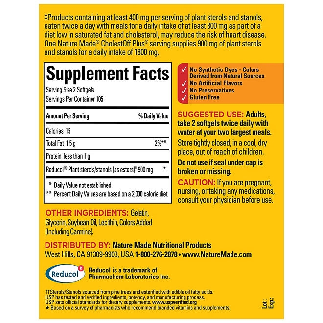 Nature Made CholestOff Plus Softgels, 210 ct. - Image 3