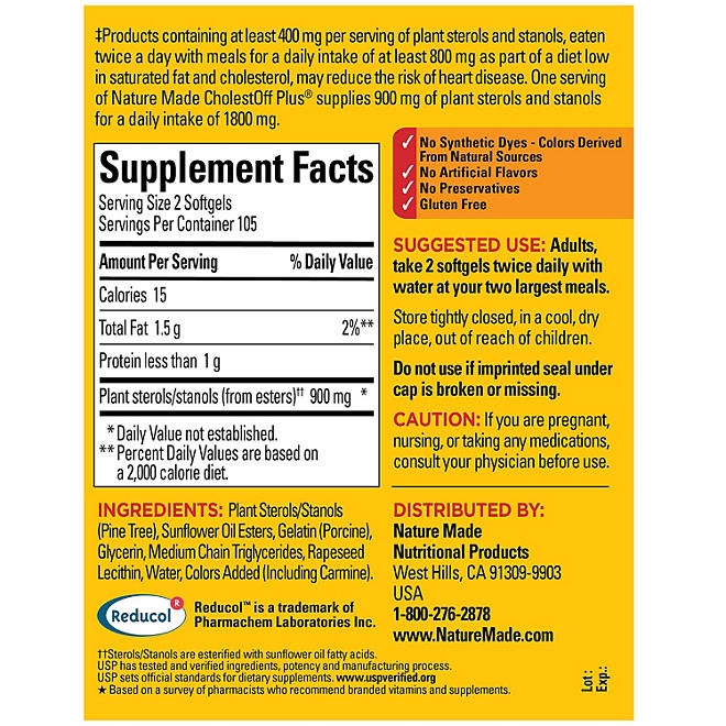 Nature Made CholestOff Plus Softgels, 210 ct. - Image 9