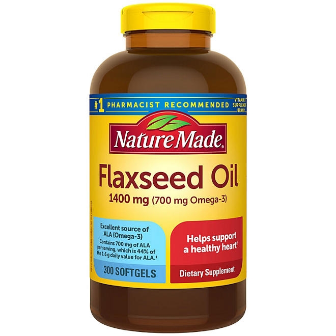 Nature Made Flaxseed Oil 1400 mg Softgels, 300 ct. - Image 2