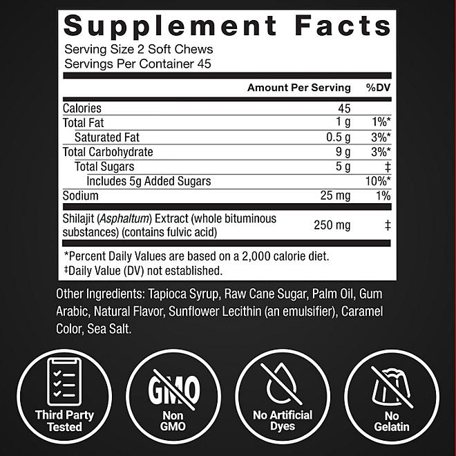 Force Factor Supreme Shilajit Soft Chews, 90 ct. - Image 3
