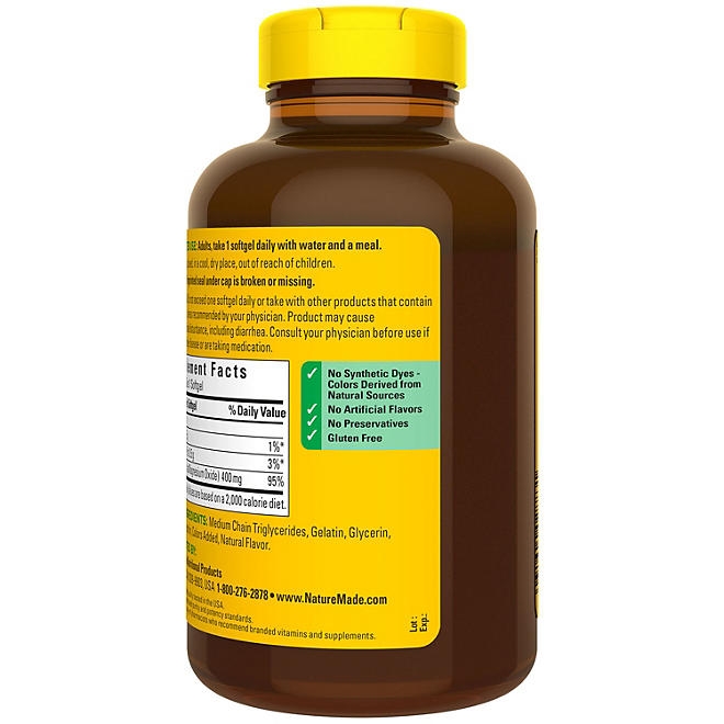 Nature Made Magnesium Oxide 400mg Softgels, 150 ct. - Image 11