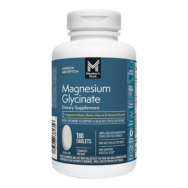 Member's Mark Magnesium Glycinate with L-Theanine Tablets, 180 ct. - Image 2