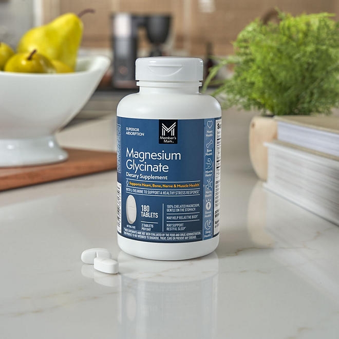 Member's Mark Magnesium Glycinate with L-Theanine Tablets, 180 ct. - Image 8