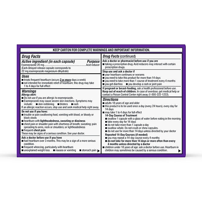 Member's Mark Esomeprazole Magnesium Capsules, 20 mg, 42 ct. - Image 3
