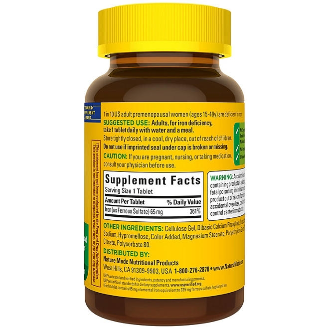 Nature Made Iron 65 mg Tablets, 365 ct. - Image 11
