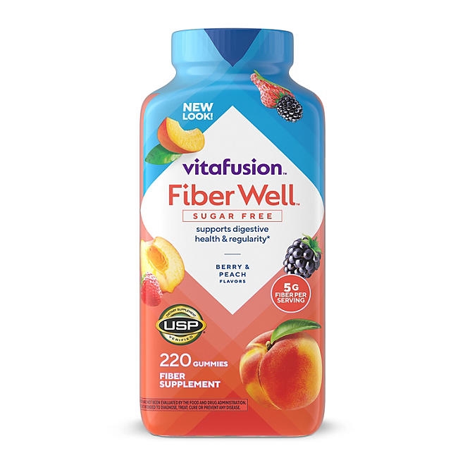 Vitafusion Fiber Well Sugar Free Gummy Vitamin Supplement, 220 ct. - Image 2
