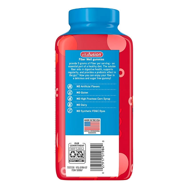 Vitafusion Fiber Well Sugar Free Gummy Vitamin Supplement, 220 ct. - Image 7