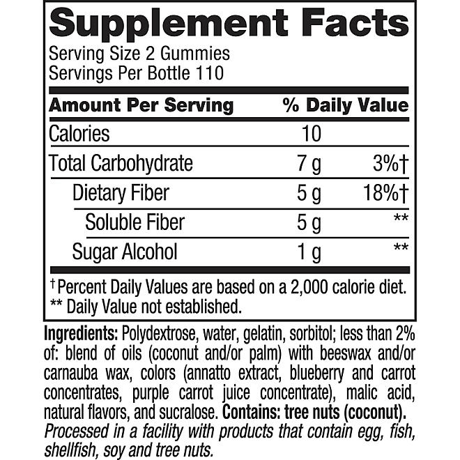 Vitafusion Fiber Well Sugar Free Gummy Vitamin Supplement, 220 ct. - Image 8