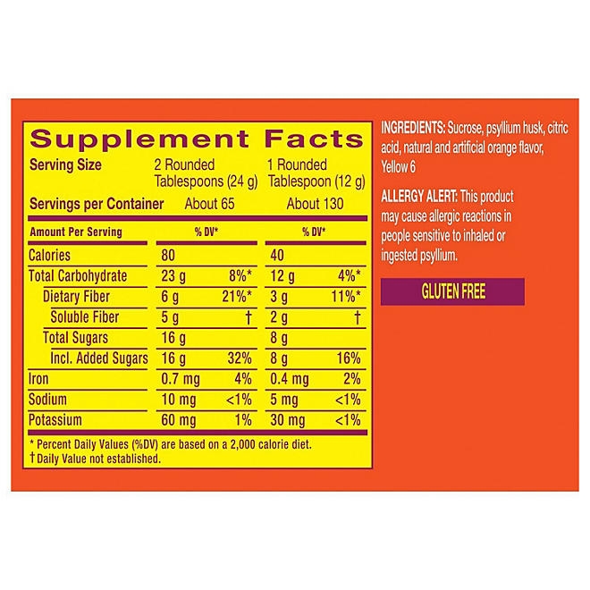 Metamucil Psyllium 4in1 Fiber Supplement Powder, Orange, 55 oz., 2 pk. - Image 8