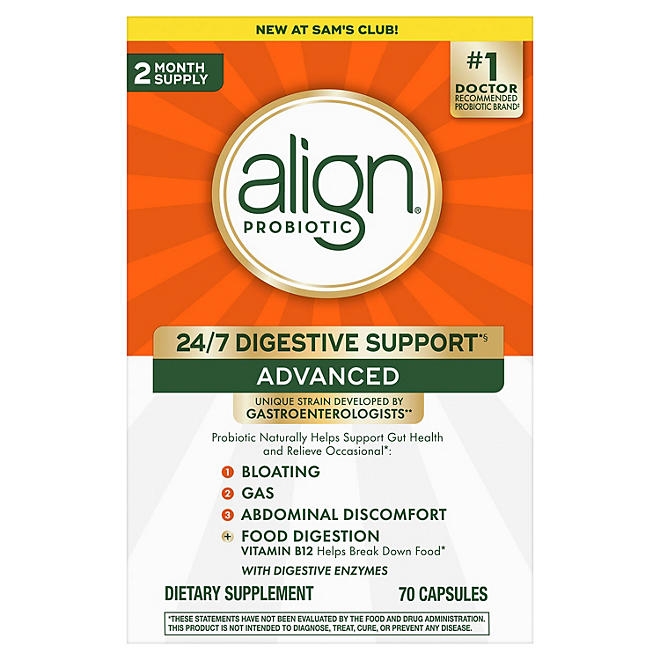 Align Probiotic Digestive Support Advanced Capsules, 70 ct. - Image 2