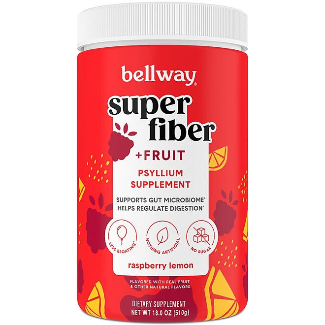 Bellway Super Fiber Fruit, Psyllium Husk Powder Fiber Supplement, Raspberry Lemon, 1.2 lbs. - Image 2