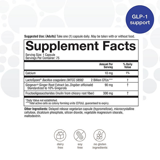 Youtheory 2x Action Probiotic GLP-1 Support Capsules, 75 ct. - Image 3