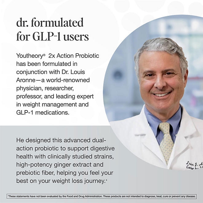 Youtheory 2x Action Probiotic GLP-1 Support Capsules, 75 ct. - Image 7