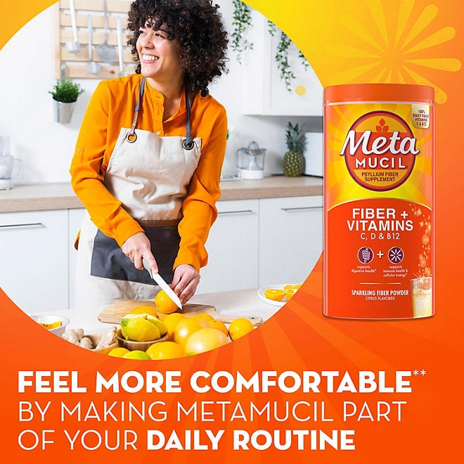 Metamucil Sparkling Fiber Powder, Citrus, 43oz. - Image 10