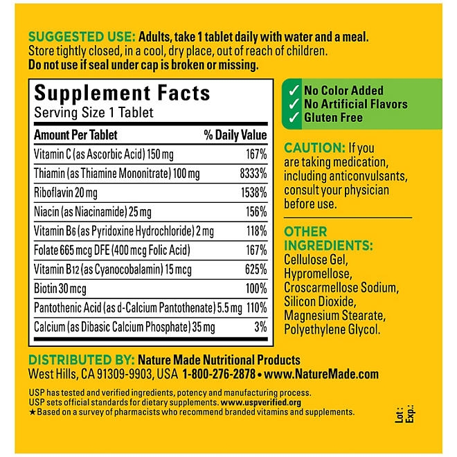 Nature Made Super B Complex Tablet, 460 ct. - Image 9