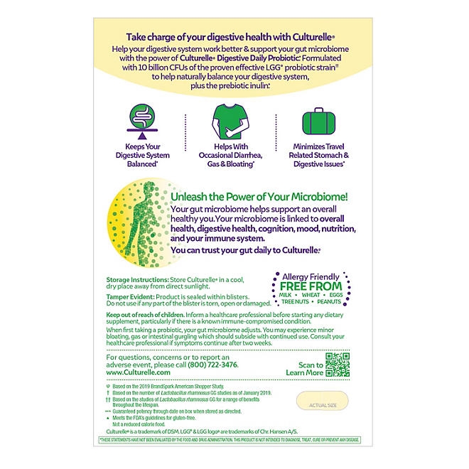 Culturelle Digestive Daily Probiotics Capsules, 80 ct. - Image 3