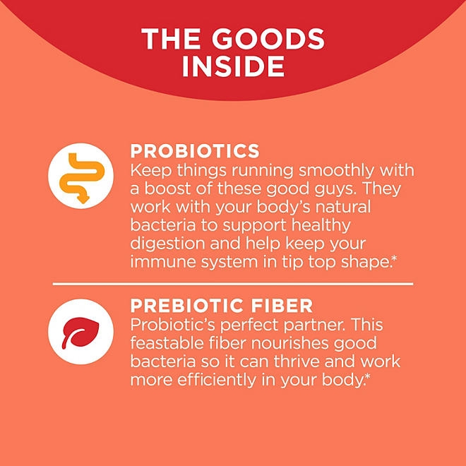 OLLY Adult Probiotic + Prebiotic Digestive Support Gummy, Peach, 70 ct. - Image 3