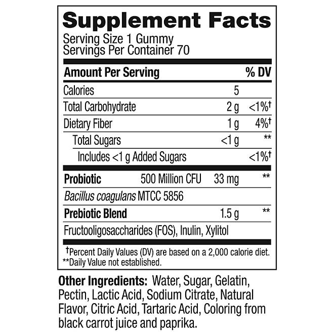 OLLY Adult Probiotic + Prebiotic Digestive Support Gummy, Peach, 70 ct. - Image 4