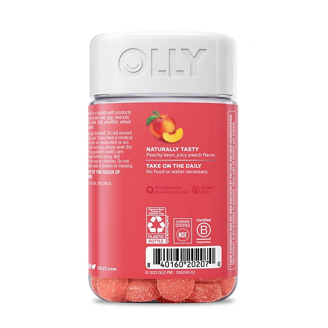 OLLY Adult Probiotic + Prebiotic Digestive Support Gummy, Peach, 70 ct. - Image 9